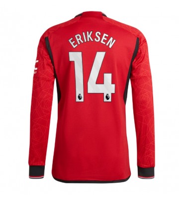 Lacne Muži Futbalové dres Manchester United Christian Eriksen #14 2023-24 Dlhy Rukáv - Domáci